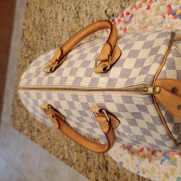 Authentic Louis Vuitton Damier Azur Speedy 30 & LV Dustbag SD1120 - Picture 6 of 13